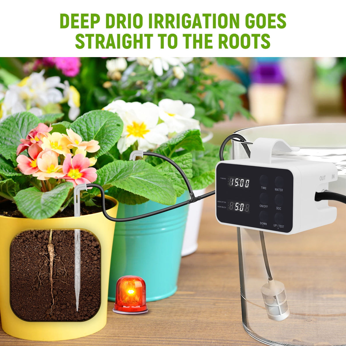 Doulami Drip Irrigation System Automatic Watering System Indoor Plant Irrigation Kit Self Watering Device for 15 Potted Plants
