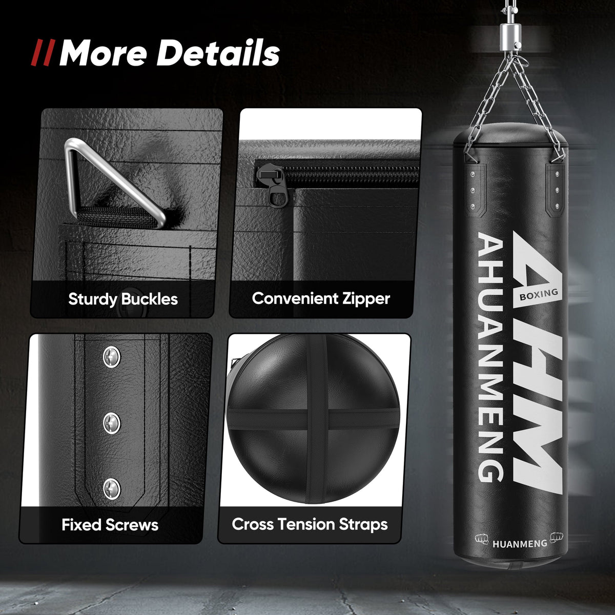 Doulami Punching Bag for Adults 4FT PU Heavy Boxing Bag Set Hanging Boxing Bag Kit w/ 12oz Gloves