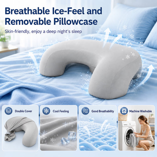 AMTPM Side Sleeper Pillow with Arm Holes, Ergonomic Memory Foam Cervical Pillow for Neck and Shoulder Pain Relief for Side Back Stomach Sleeper