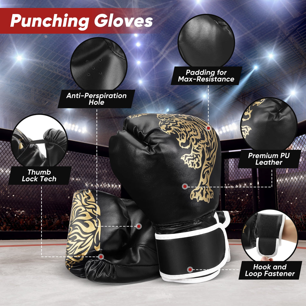 Doulami Punching Bag for Adults 4FT PU Heavy Boxing Bag Set Hanging Boxing Bag Kit w/ 12oz Gloves