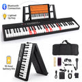 Doulami Piano 61 Key Electric Keyboard Piano with Lighted Keys LCD Display Folding Piano Keyboard for Beginner 200 Tones Rhythms
