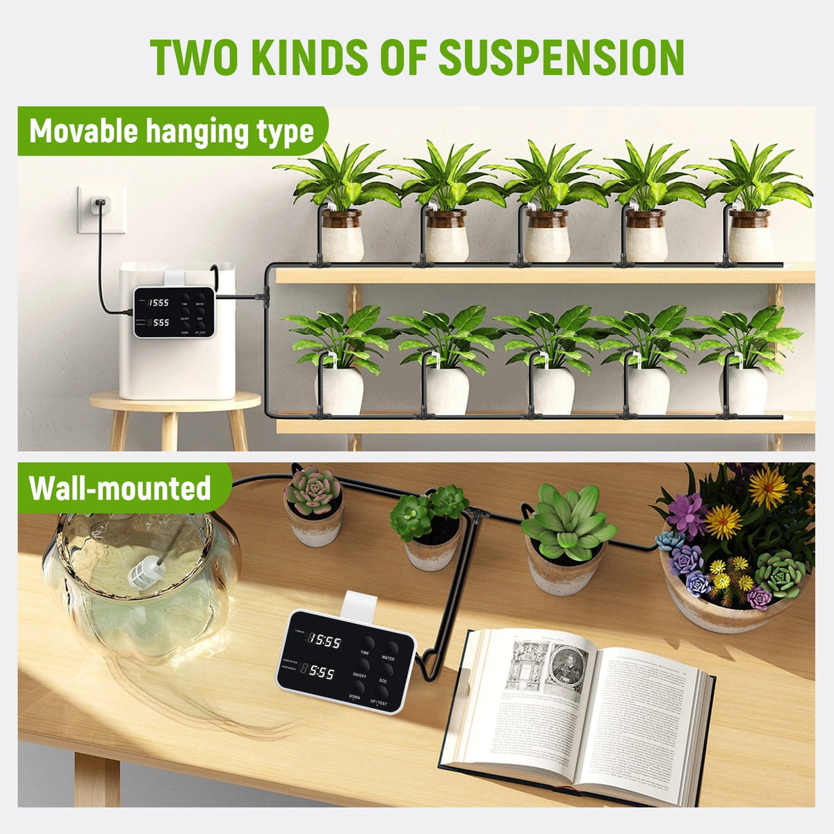 Doulami Drip Irrigation System Automatic Watering System Indoor Plant Irrigation Kit Self Watering Device for 15 Potted Plants