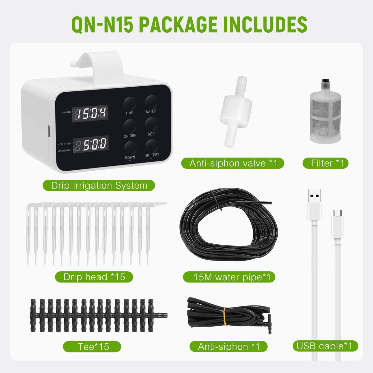 Doulami Drip Irrigation System Automatic Watering System Indoor Plant Irrigation Kit Self Watering Device for 15 Potted Plants