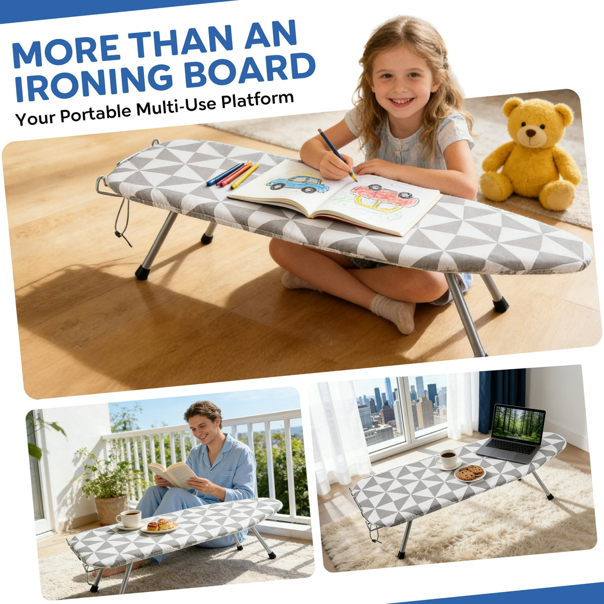 Doulami Ironing Board Tabletop Ironing Board with Iron Rest Portable Folding Iron Board for Dorms Apartment Travel